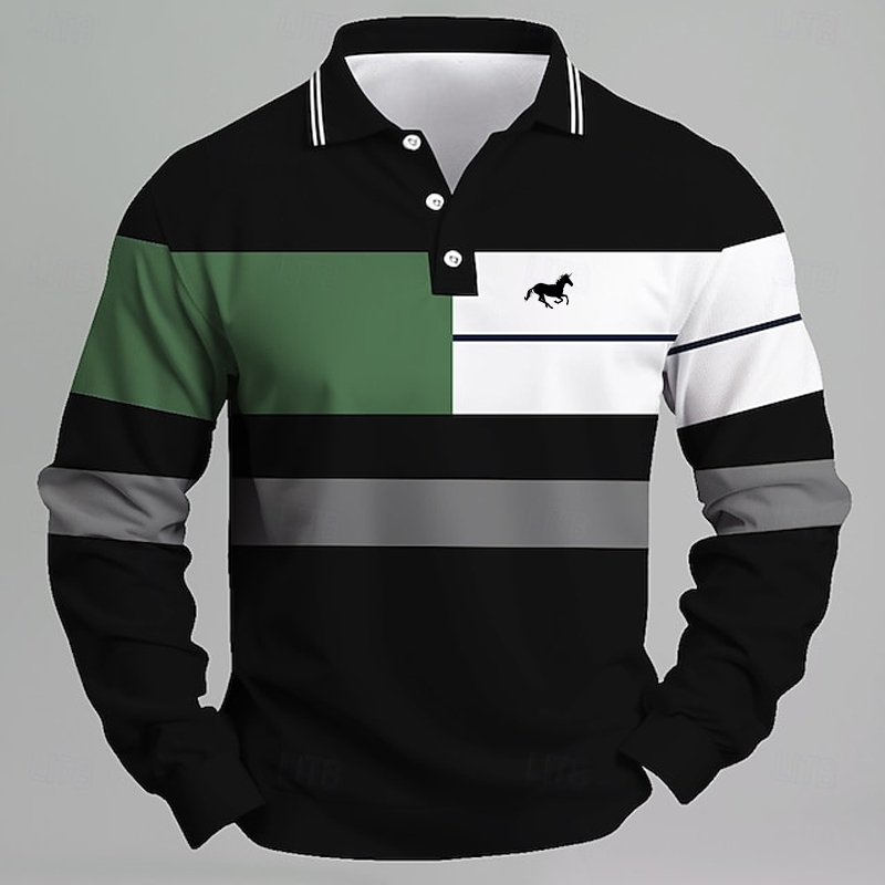 Gestreept herenpoloshirt met e - Golf Equipment Logo recensie en prijs